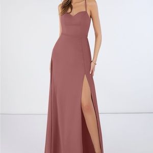 Unaltered Azazie Mandy dress, size A4, clean in Desert Rose